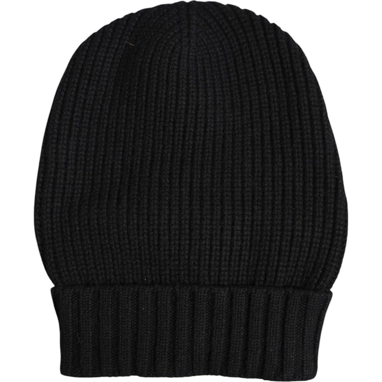 Dolce & Gabbana Black Cashmere Knitted Winter Beanie Hat Dolce & Gabbana Black