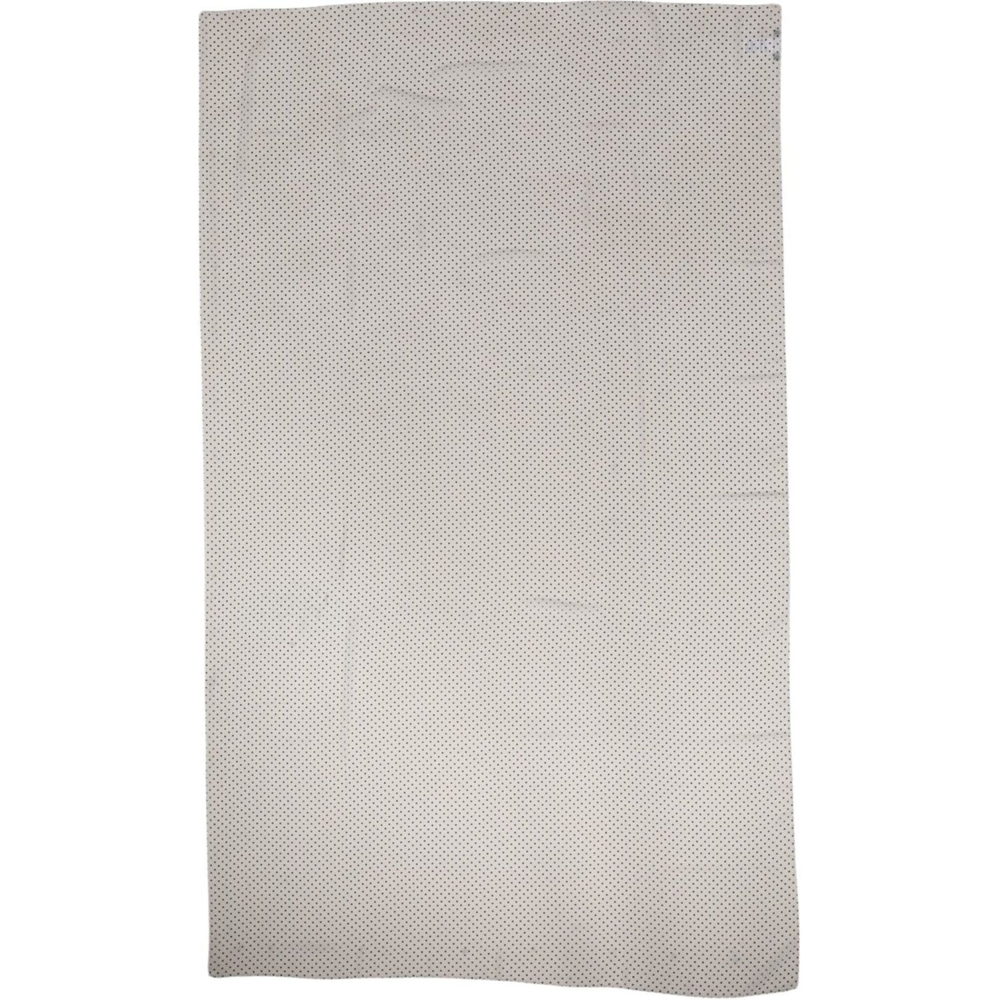 Dolce & Gabbana White Polka Dots Polyester Wrap Shawl Scarf Dolce & Gabbana Gray