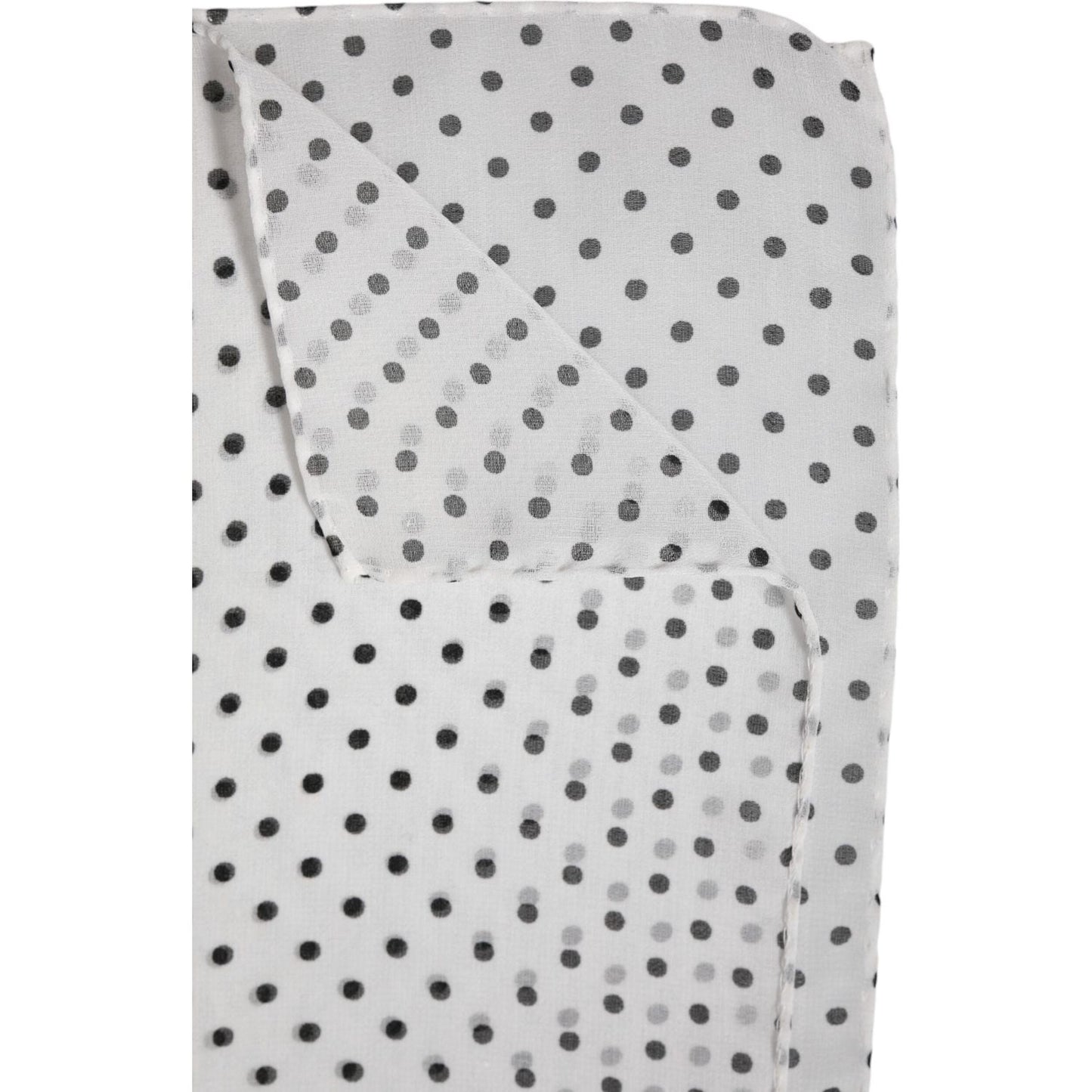 Dolce & Gabbana White Polka Dots Polyester Wrap Shawl Scarf Dolce & Gabbana Light Gray