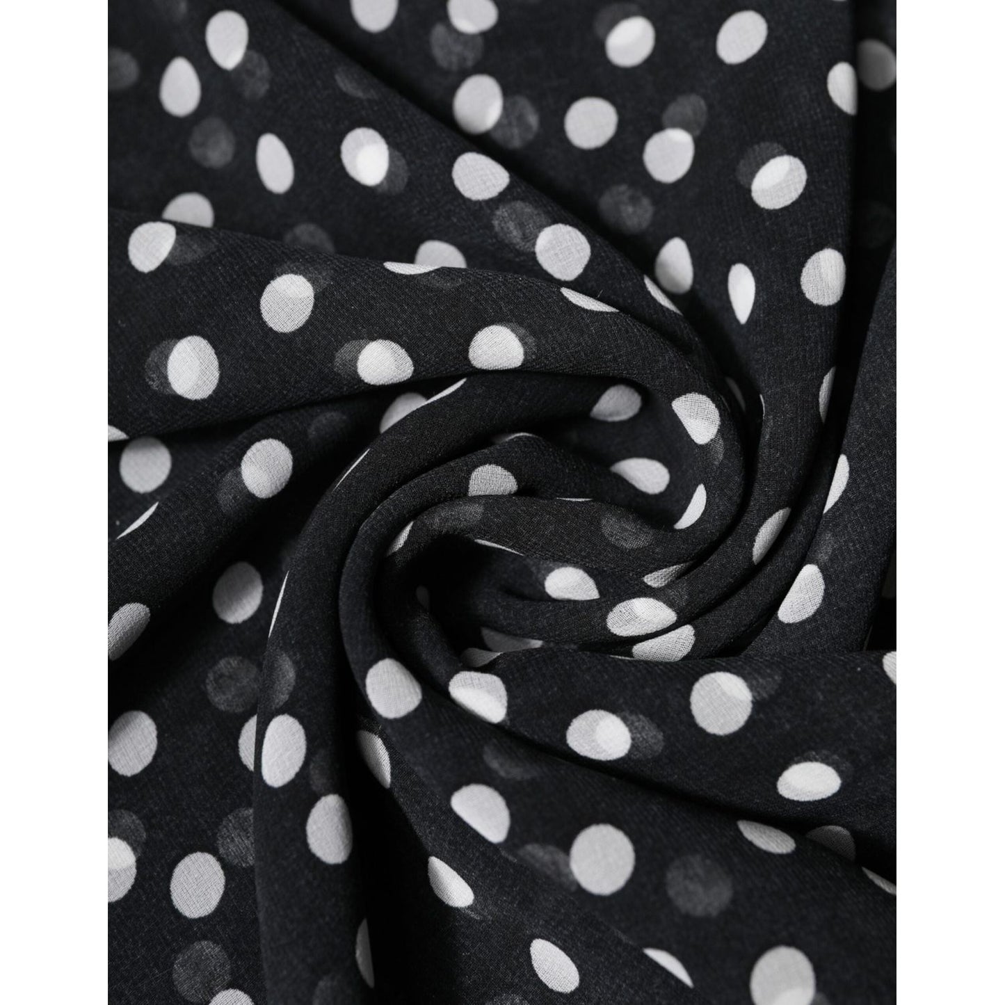 Dolce & Gabbana Black Polka Dots Polyester Wrap Shawl Scarf Dolce & Gabbana Black