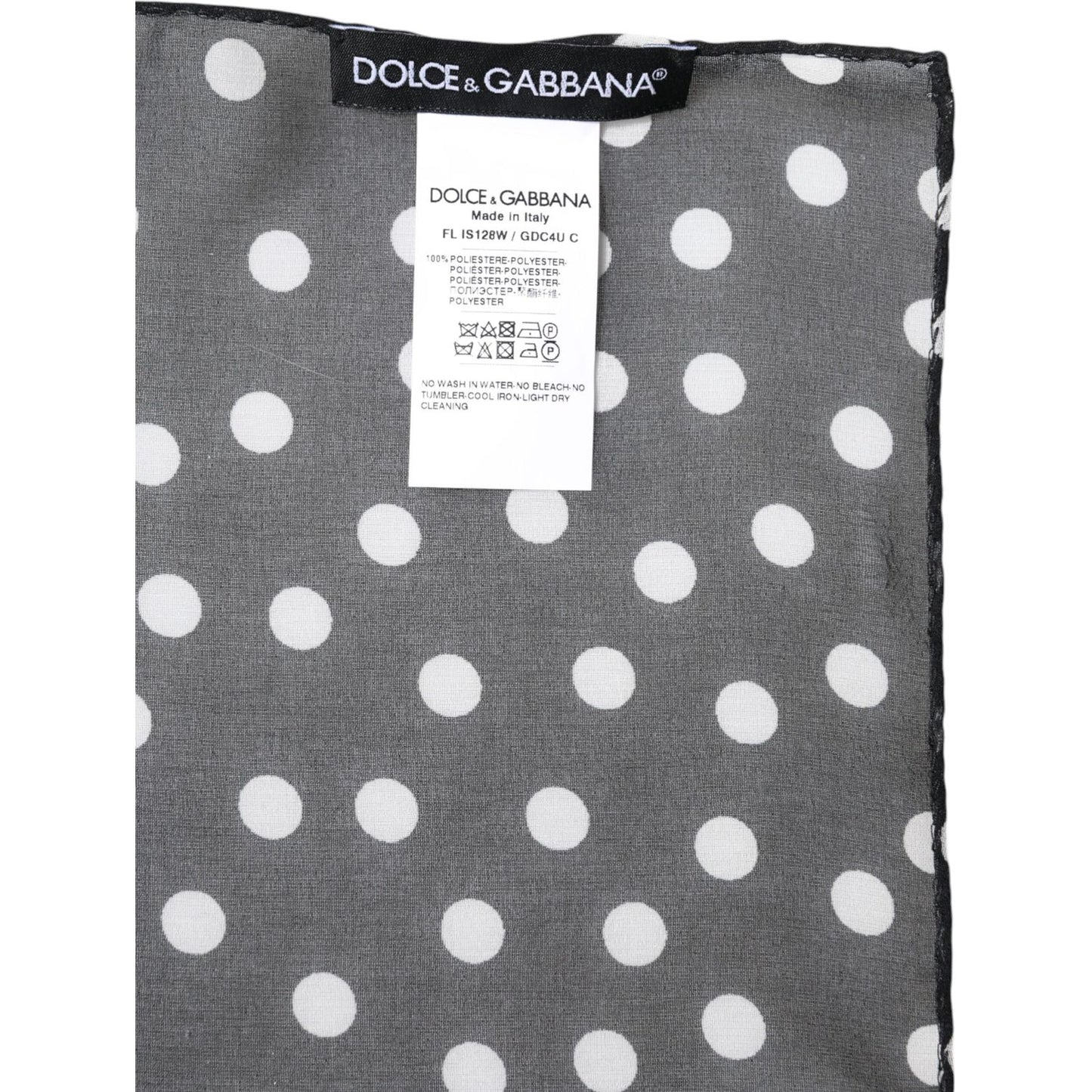 Dolce & Gabbana Black Polka Dots Polyester Wrap Shawl Scarf Dolce & Gabbana Dim Gray