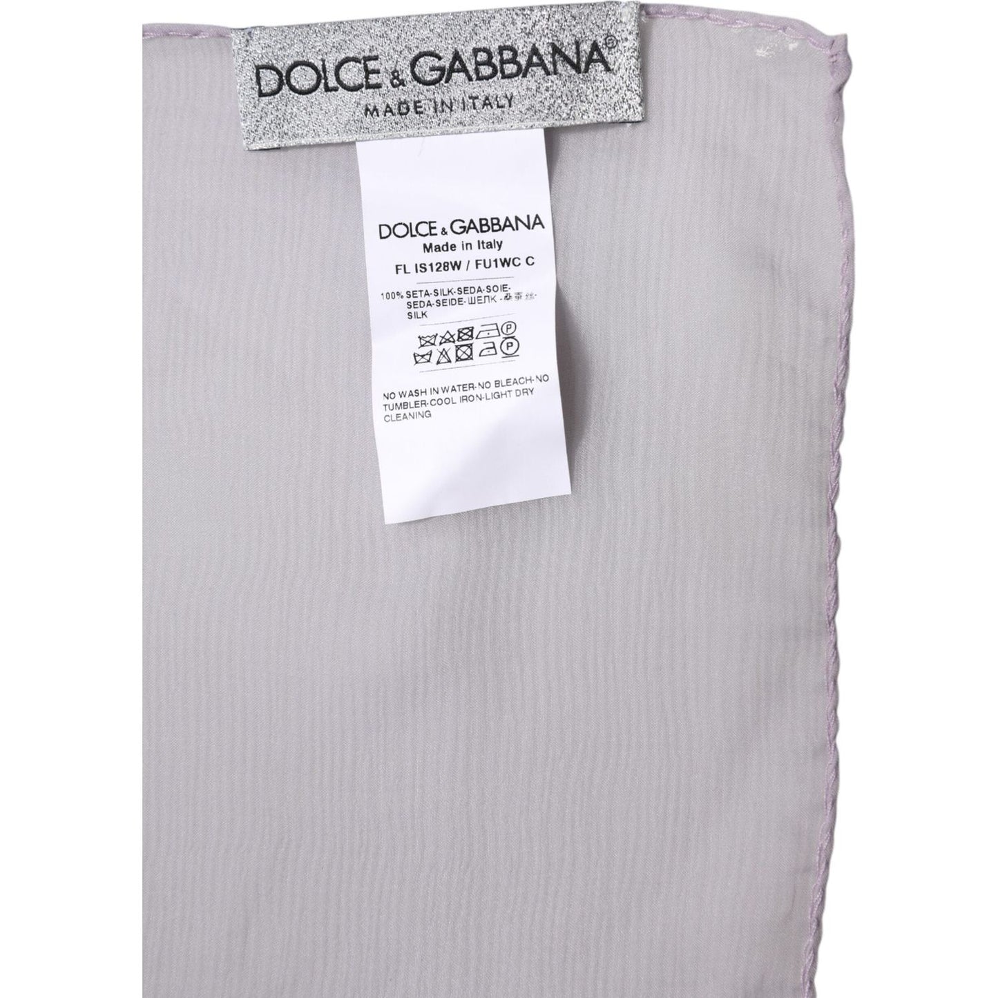 Dolce & Gabbana Purple Silk Rectangle Wrap Shawl Scarf Dolce & Gabbana Gray