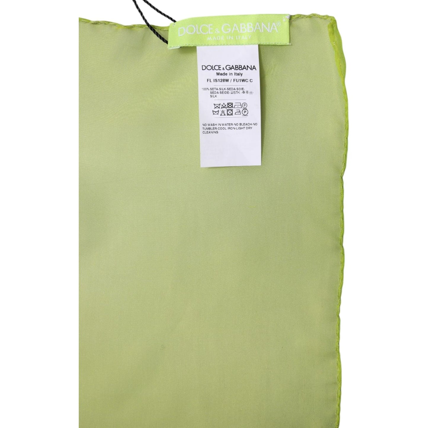Dolce & Gabbana Green Silk Rectangle Wrap Shawl Neck Warmer Scarf Dolce & Gabbana Dark Khaki