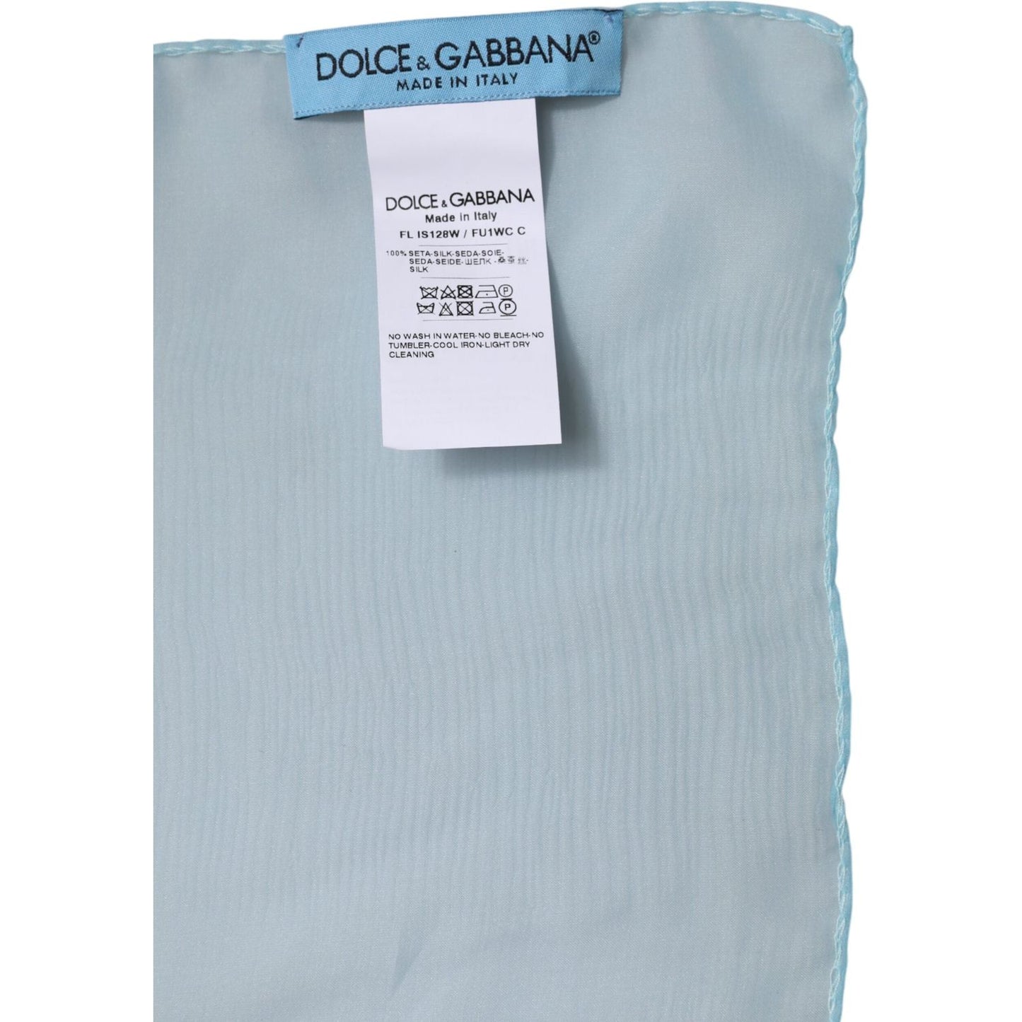 Dolce & Gabbana Light Blue Silk Rectangle Wrap Shawl Scarf Dolce & Gabbana Gray