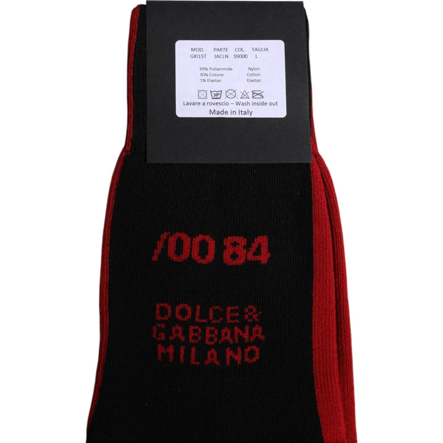 Dolce & Gabbana Black Nylon DG Logo Mid Calf Men Socks Dolce & Gabbana Gray