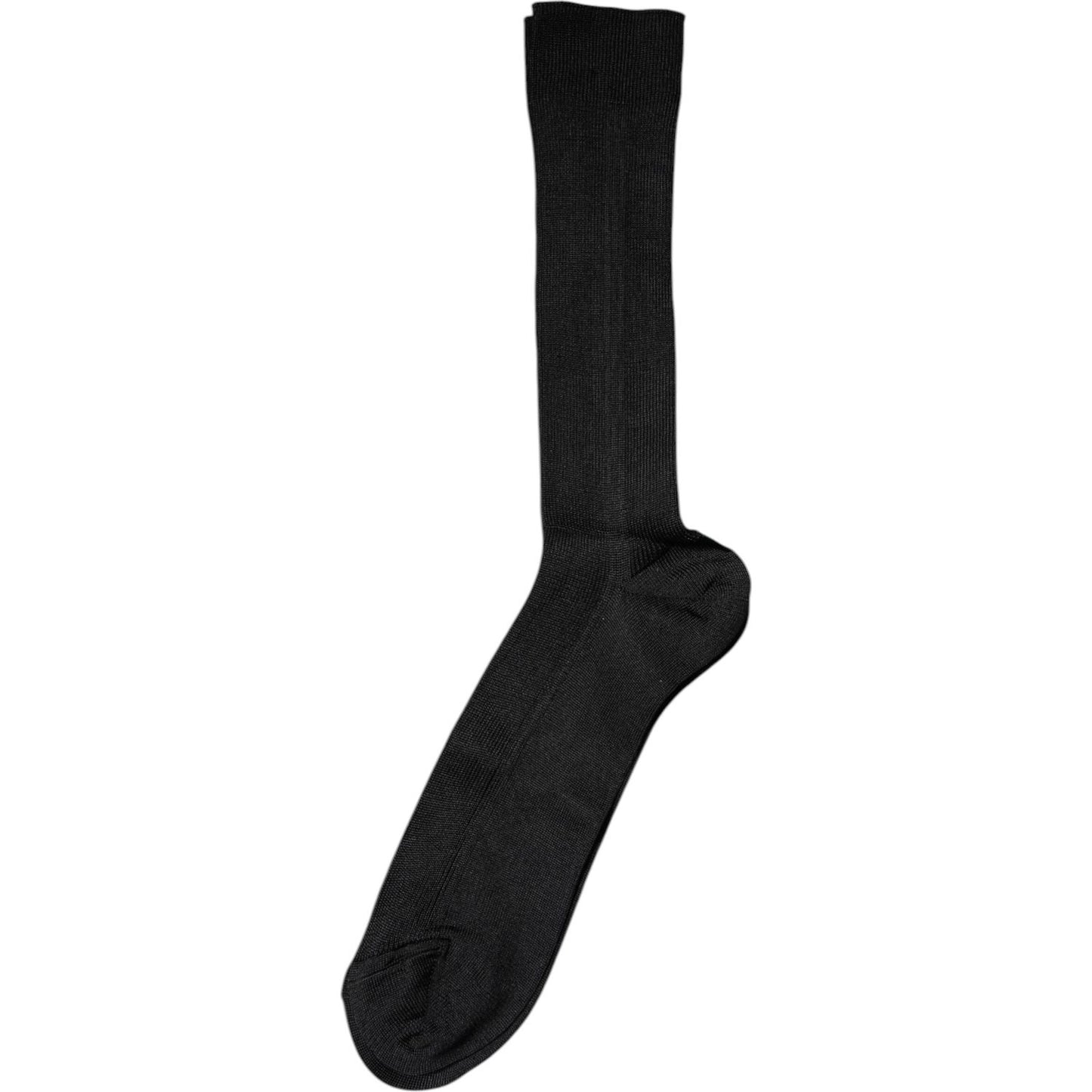 Dolce & Gabbana Black Cotton DG Logo Mid Calf Men Socks Dolce & Gabbana Black