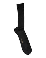 Dolce & Gabbana Black Cotton DG Logo Mid Calf Men Socks SCS2193-M