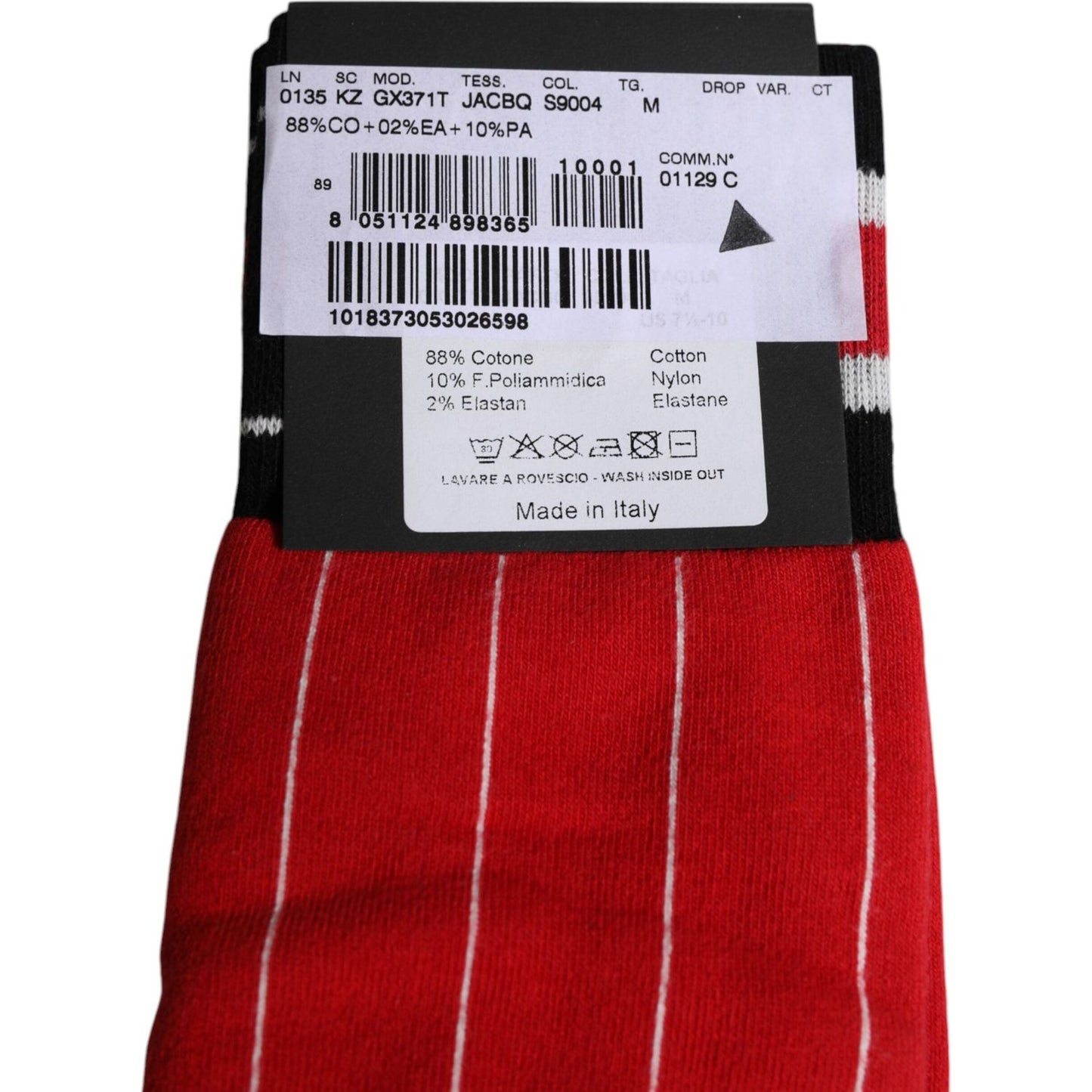 Dolce & Gabbana Red Printed Cotton Mid Calf Men Socks Dolce & Gabbana Light Gray