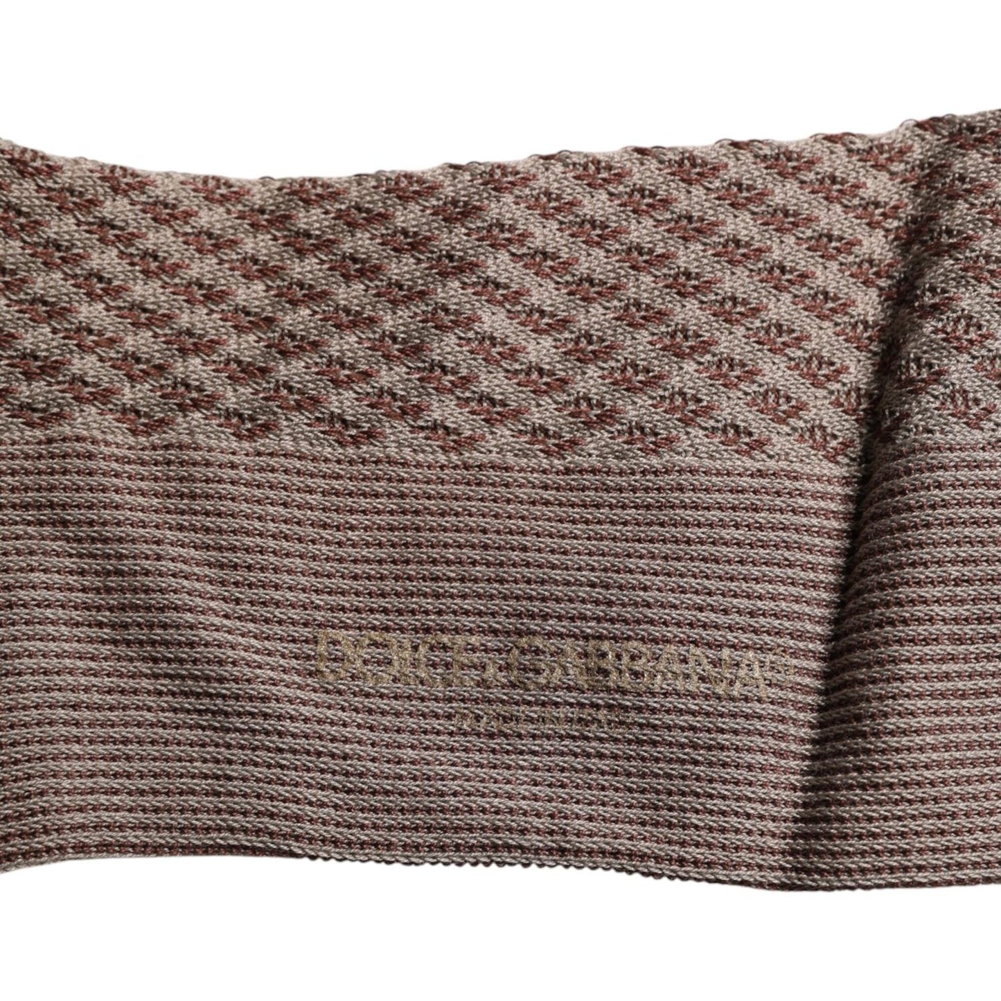 Dolce & Gabbana Brown Solid DG Logo Mid Calf Men Socks Dolce & Gabbana Dim Gray