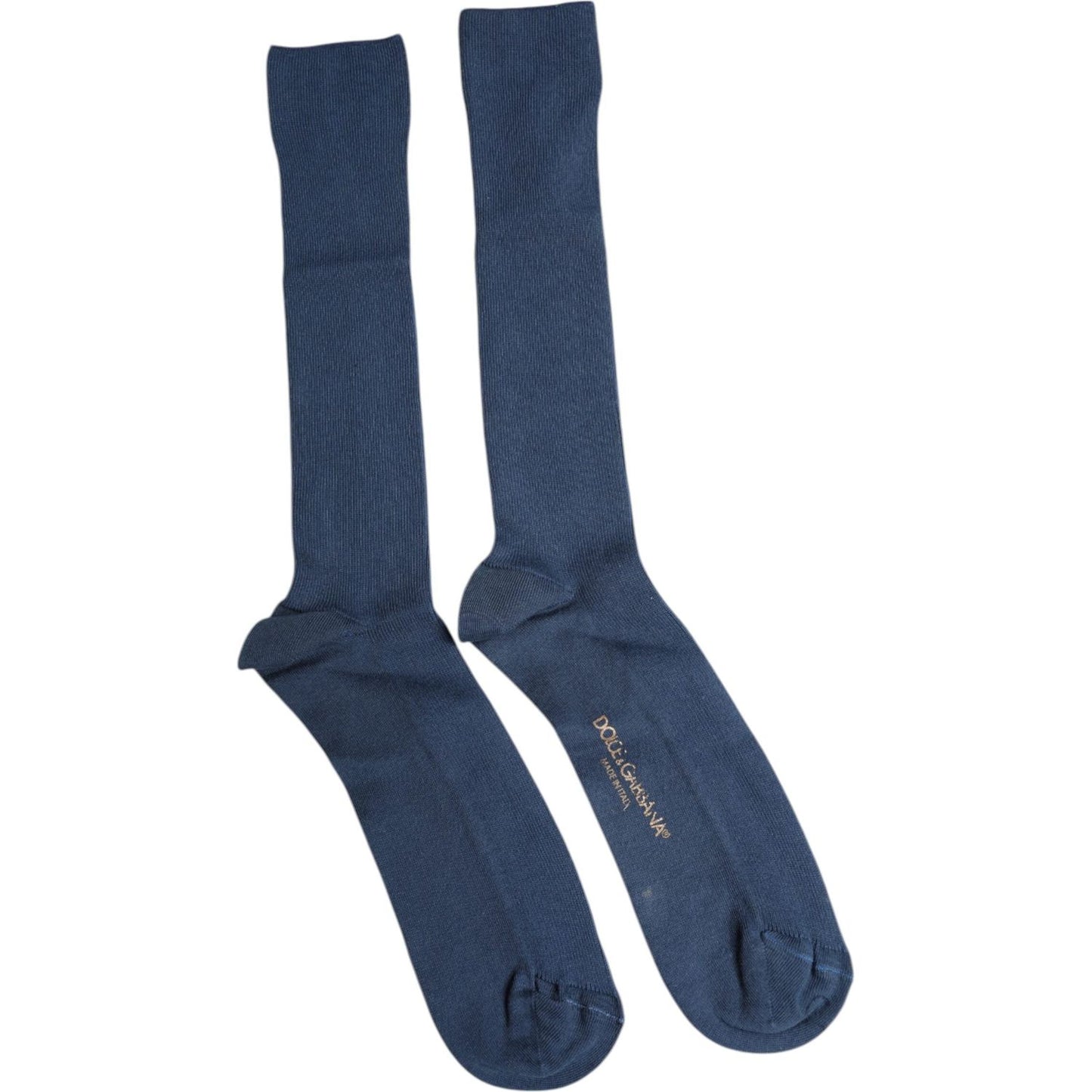 Dolce & Gabbana Blue Cotton DG Logo Over The Calf Socks Dolce & Gabbana Dark Slate Gray