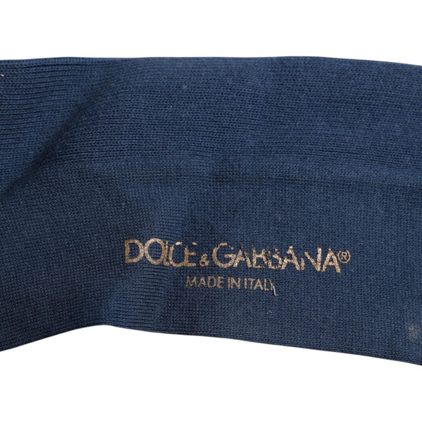 Dolce & Gabbana Blue Cotton DG Logo Over The Calf Socks Dolce & Gabbana Dark Slate Gray