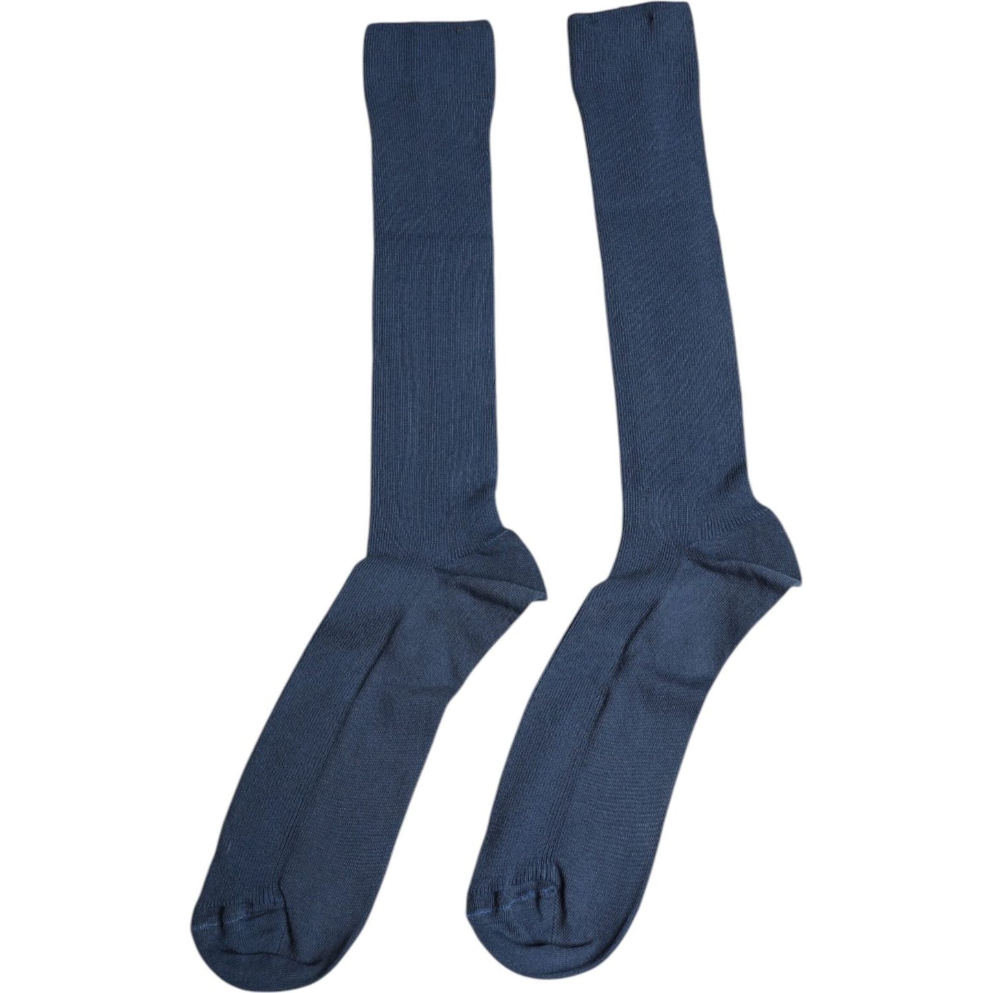 Dolce & Gabbana Blue Cotton DG Logo Over The Calf Socks Dolce & Gabbana Dark Slate Gray