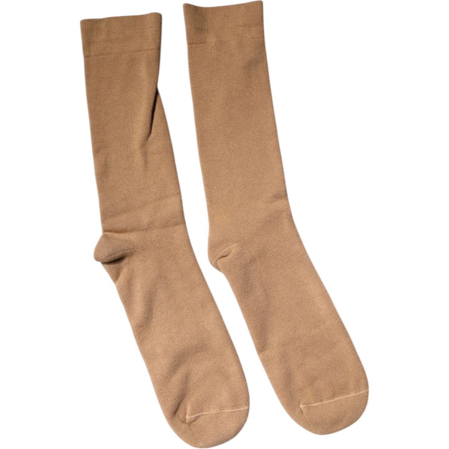 Dolce & Gabbana Brown Solid Cotton Mid Calf Men Socks Dolce & Gabbana Rosy Brown