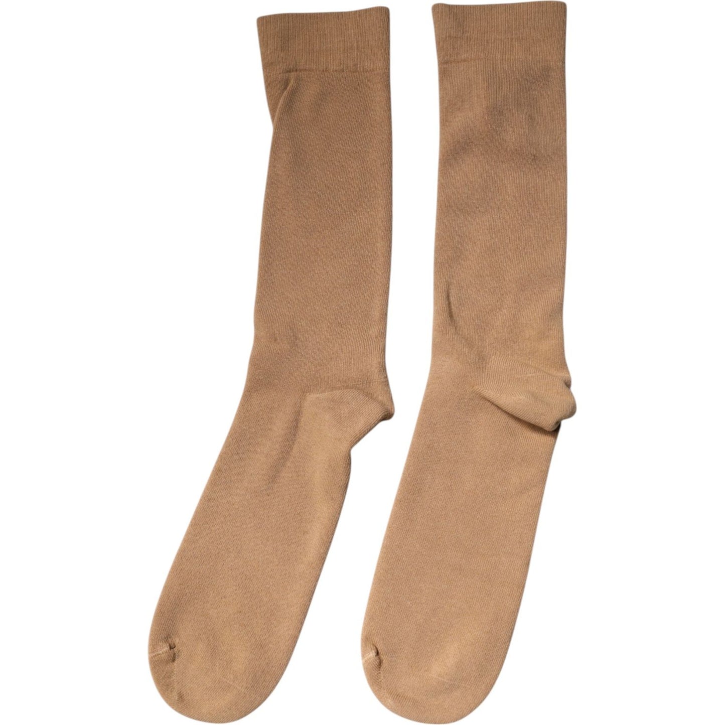 Dolce & Gabbana Brown Solid Cotton Mid Calf Men Socks Dolce & Gabbana Rosy Brown