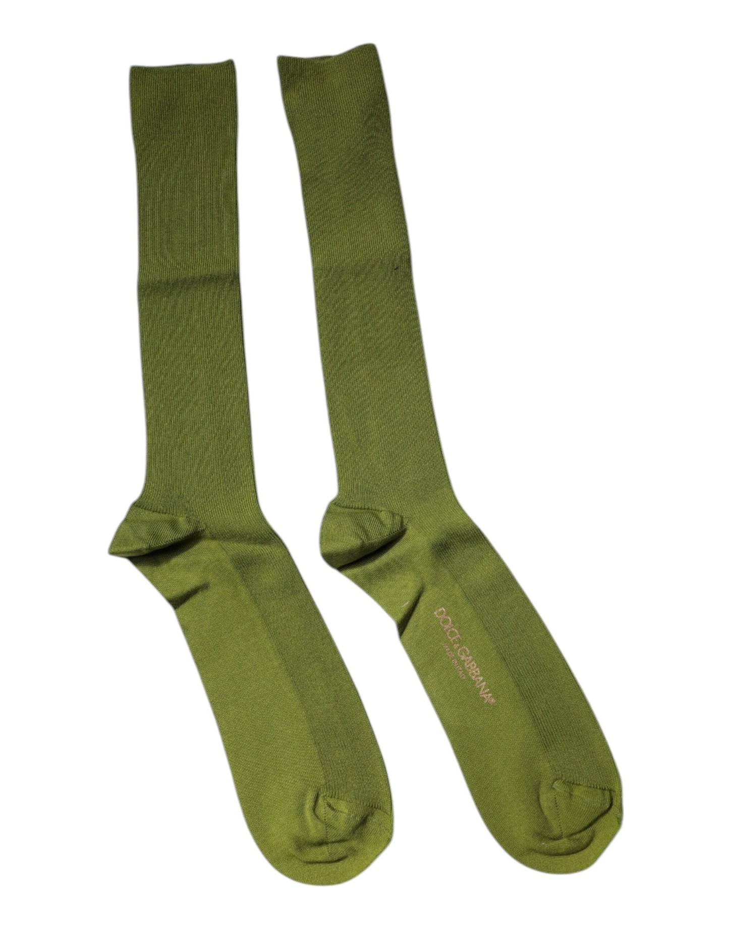 Dolce & Gabbana Green Cotton Logo Over The Calf Socks SCS2231-L