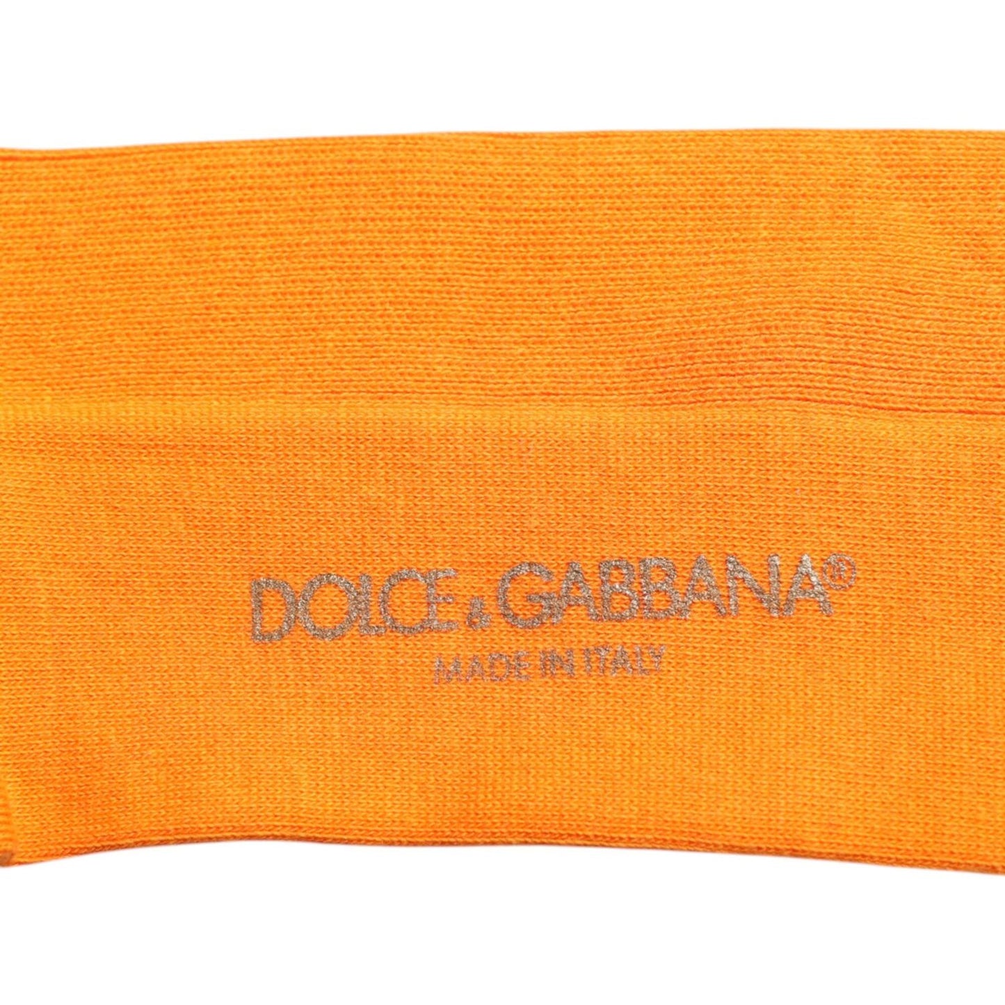 Dolce & Gabbana Orange Cotton Logo Over The Calf Socks Dolce & Gabbana Goldenrod