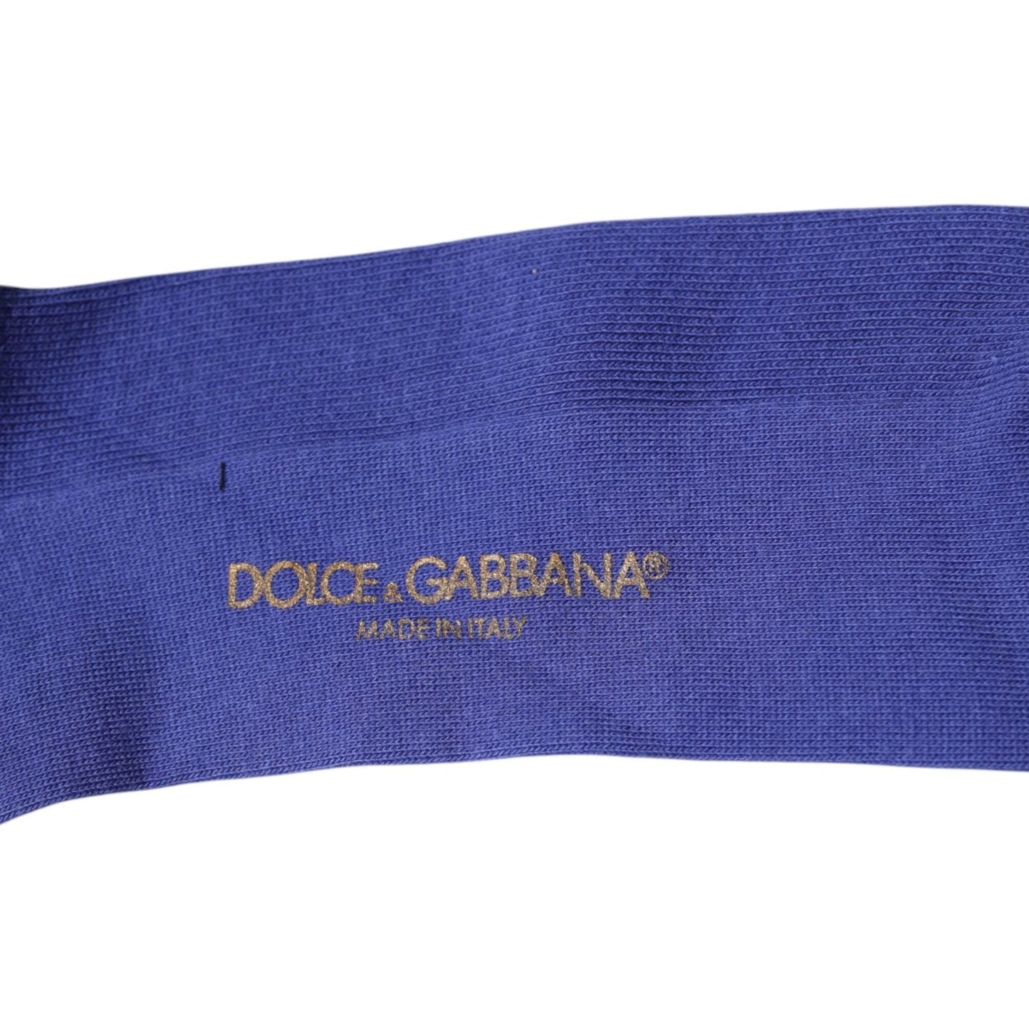 Dolce & Gabbana Purple Cotton Logo Over The Calf Socks Dolce & Gabbana Dark Slate Blue
