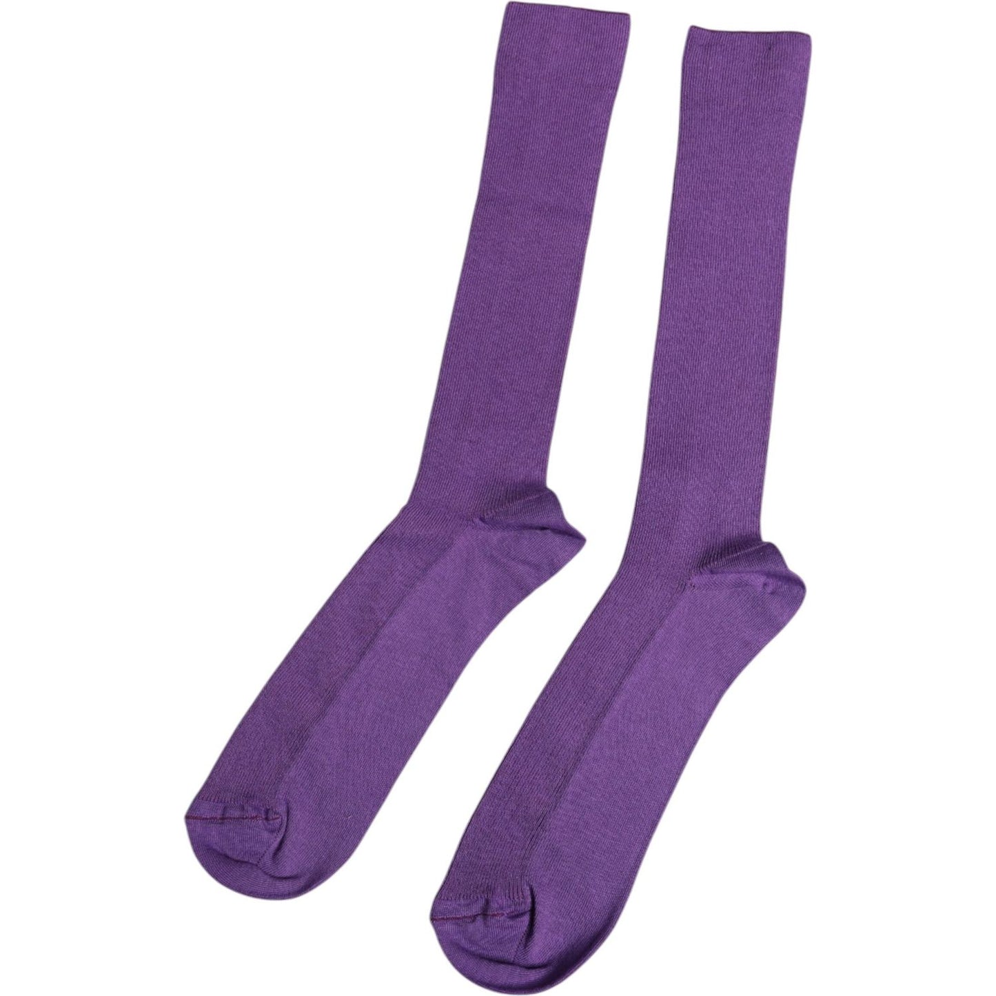 Dolce & Gabbana Purple Cotton Logo Over The Calf Socks Dolce & Gabbana Dark Slate Blue