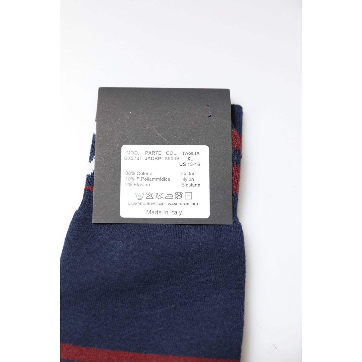 Dolce & Gabbana Blue Cotton Logo Mid Calf Men Socks Dolce & Gabbana Dark Slate Gray
