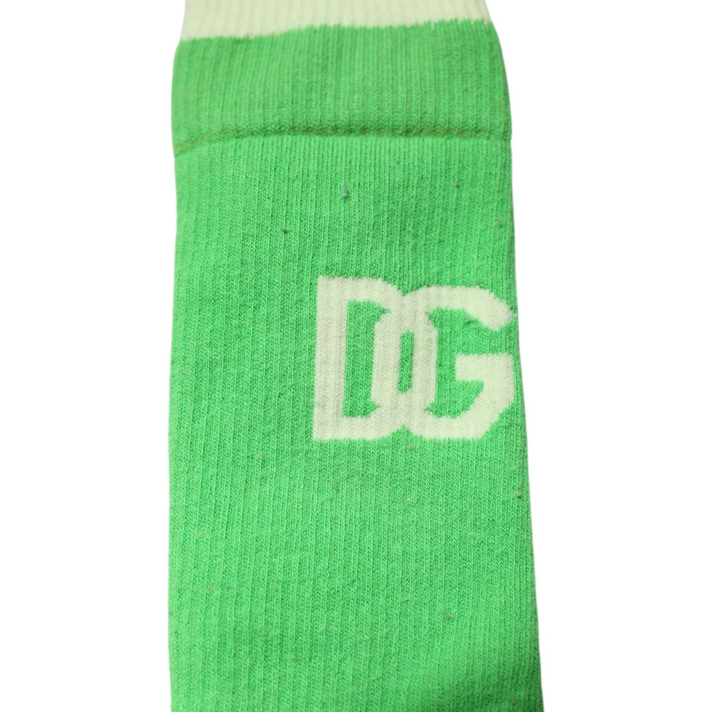 Dolce & Gabbana Green DG Logo Mid Calf Men Nylon Socks Dolce & Gabbana Medium Sea Green