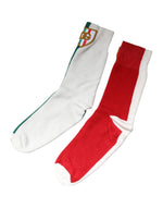 Dolce & Gabbana Multicolor Cotton DG Logo Patch Mid Calf Socks SCS2259-L