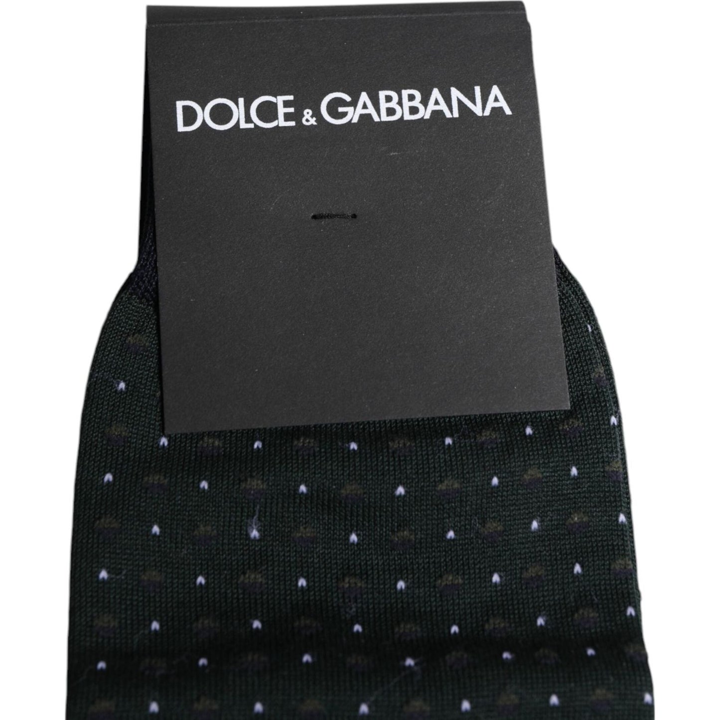 Dolce & Gabbana Black Polka Dots Cotton Mid Calf Socks Dolce & Gabbana Dark Slate Gray