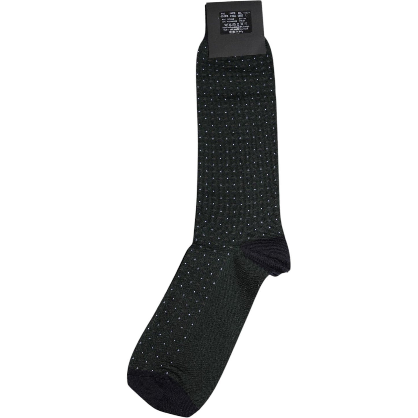 Dolce & Gabbana Black Polka Dots Cotton Mid Calf Socks Dolce & Gabbana Dark Slate Gray