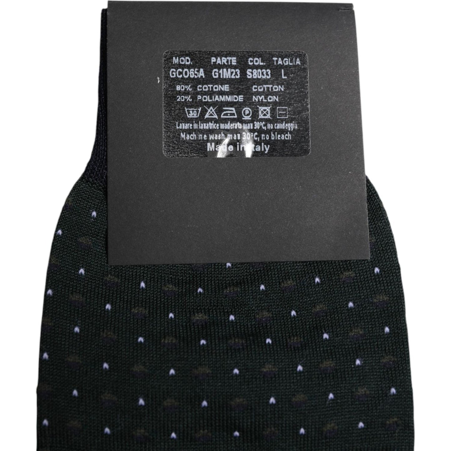Dolce & Gabbana Black Polka Dots Cotton Mid Calf Socks Dolce & Gabbana Dark Slate Gray