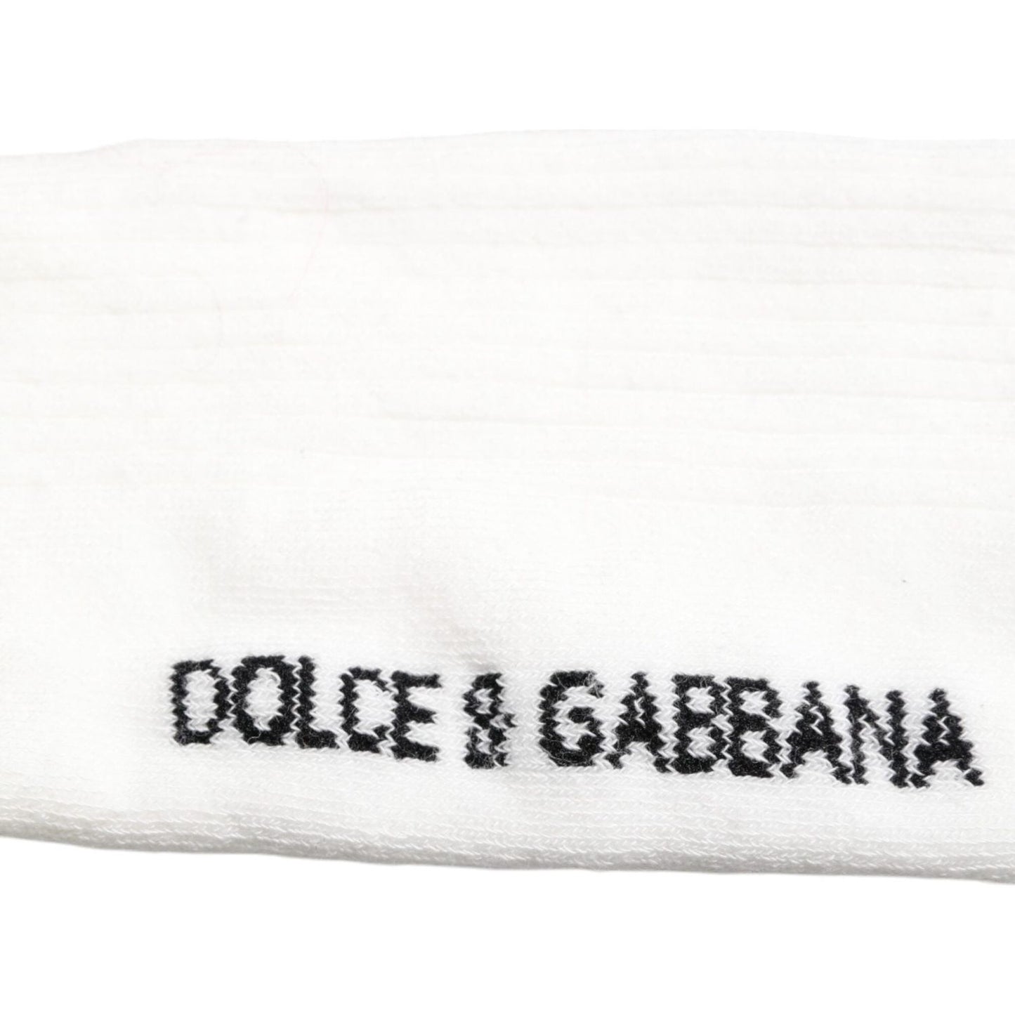 Dolce & Gabbana White Black DG Logo Print Stretch Mid Calf Socks Dolce & Gabbana White Smoke