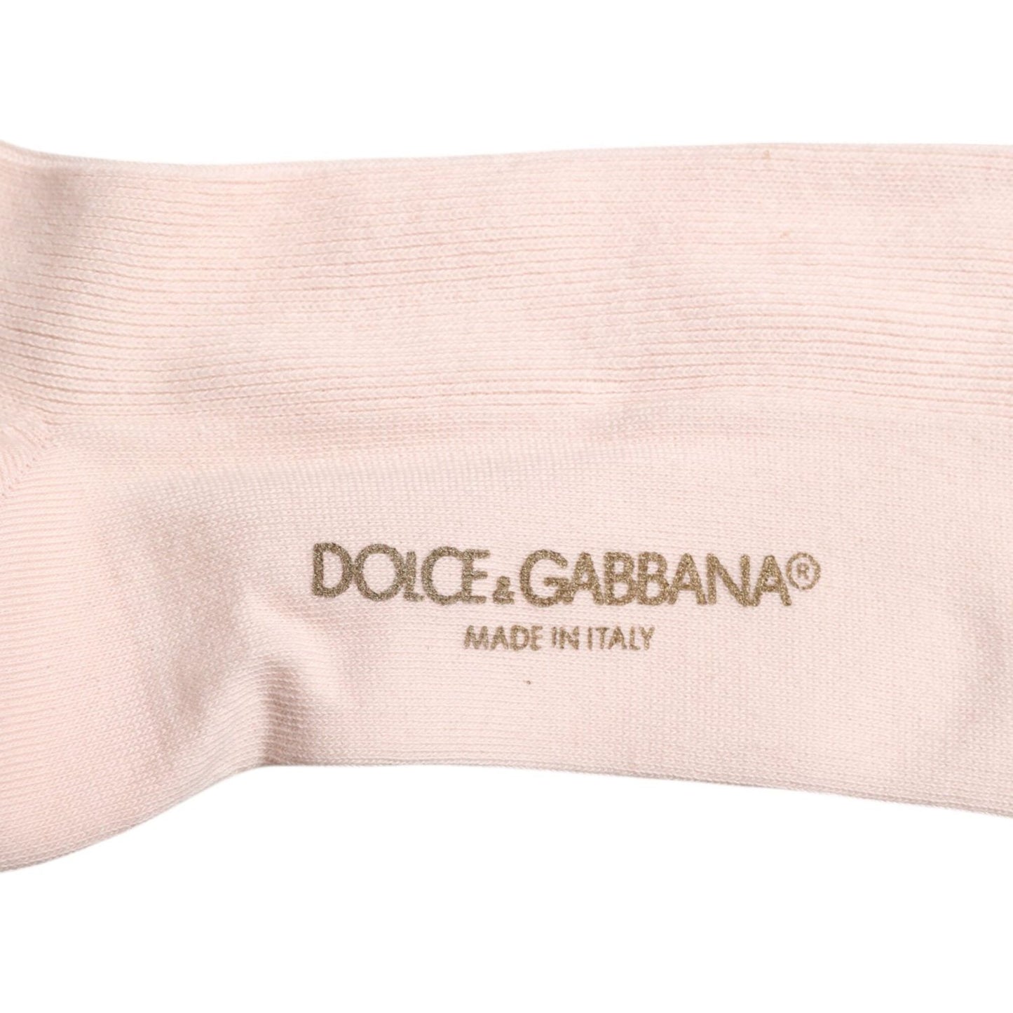 Dolce & Gabbana Ivory Cotton Stretch Logo Over Calf Socks Dolce & Gabbana Antique White