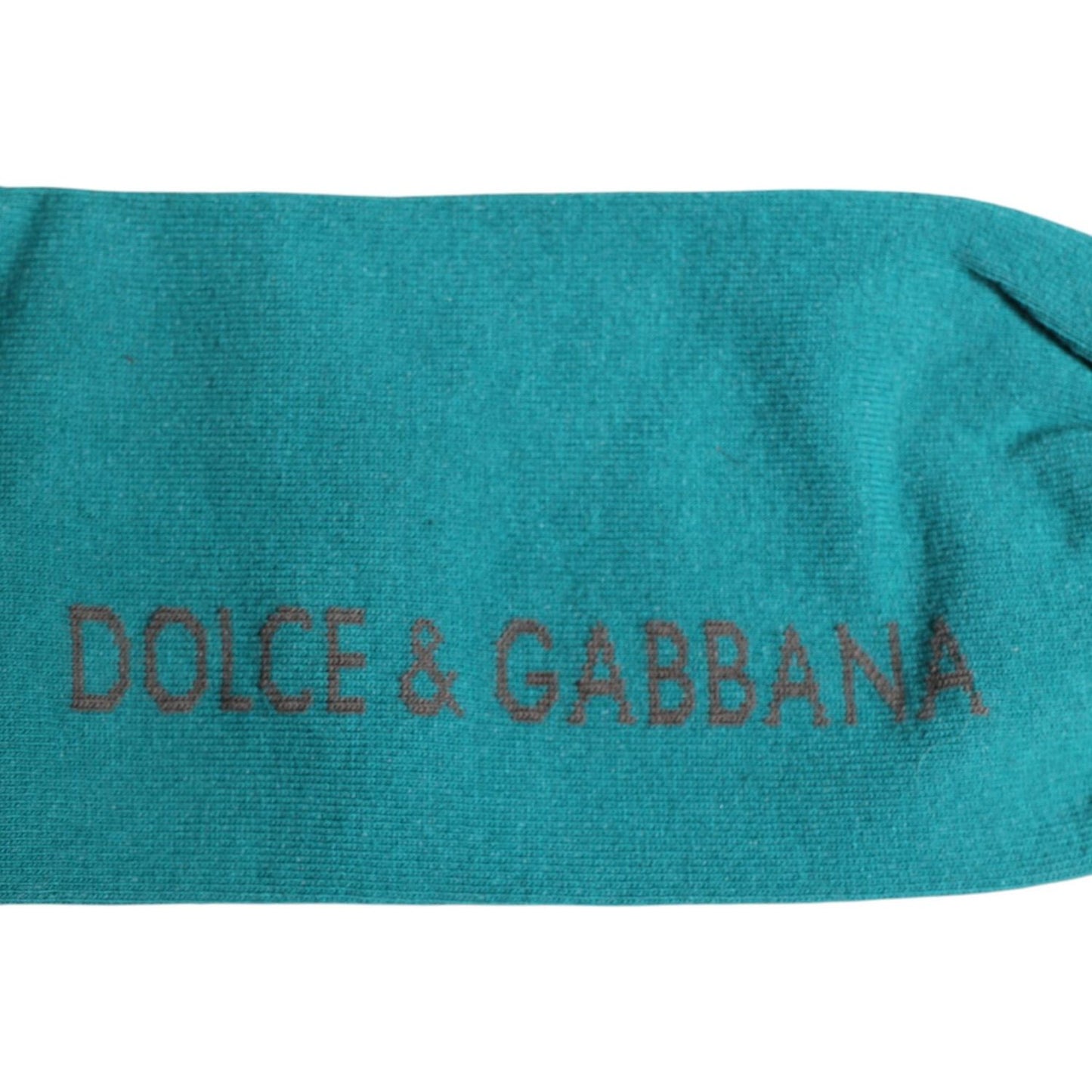 Dolce & Gabbana Green Gray Stretch DG Logo Mid Calf Socks Dolce & Gabbana Dark Cyan