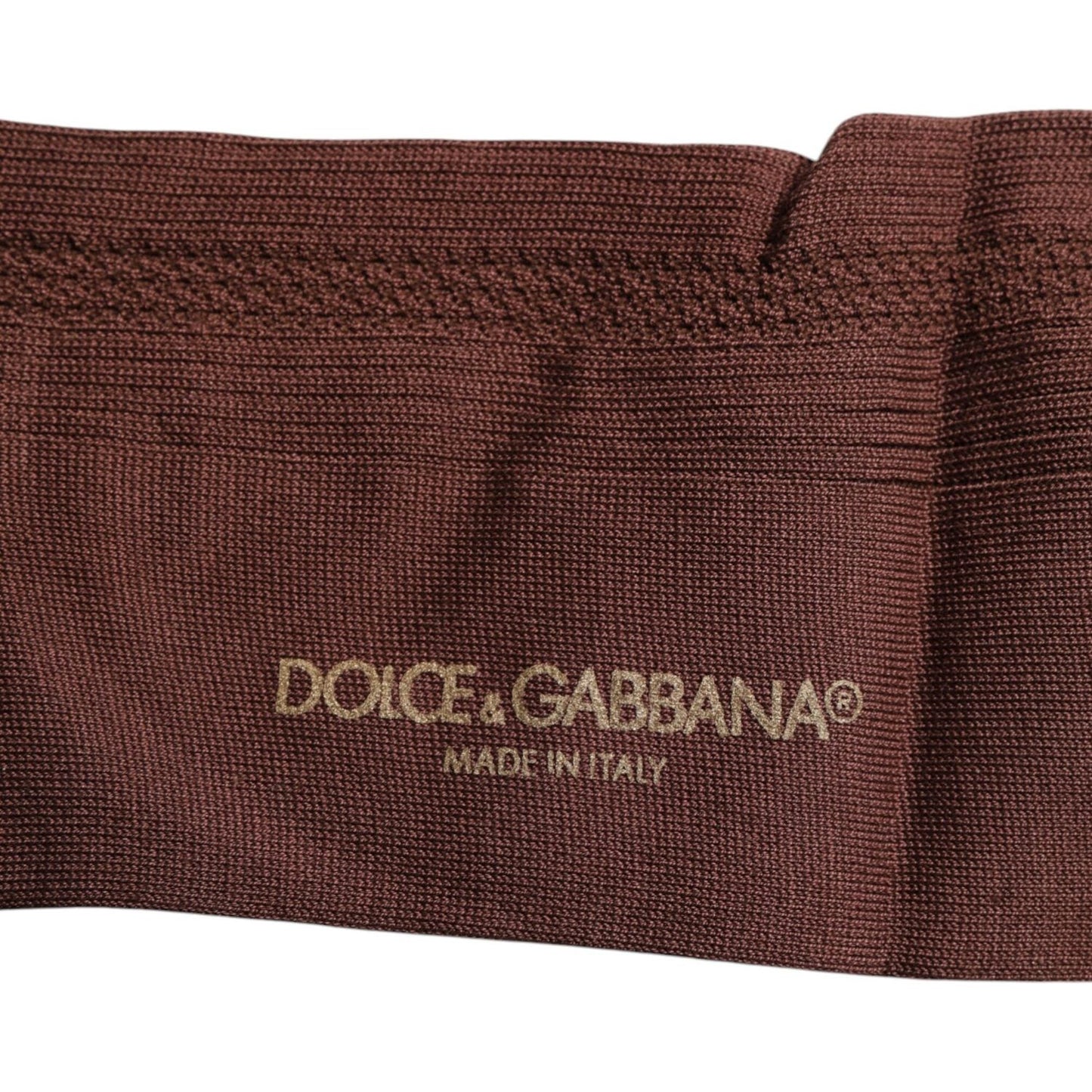 Dolce & Gabbana Brown Stretch Logo Print Mid Calf Socks Dolce & Gabbana Dark Slate Gray