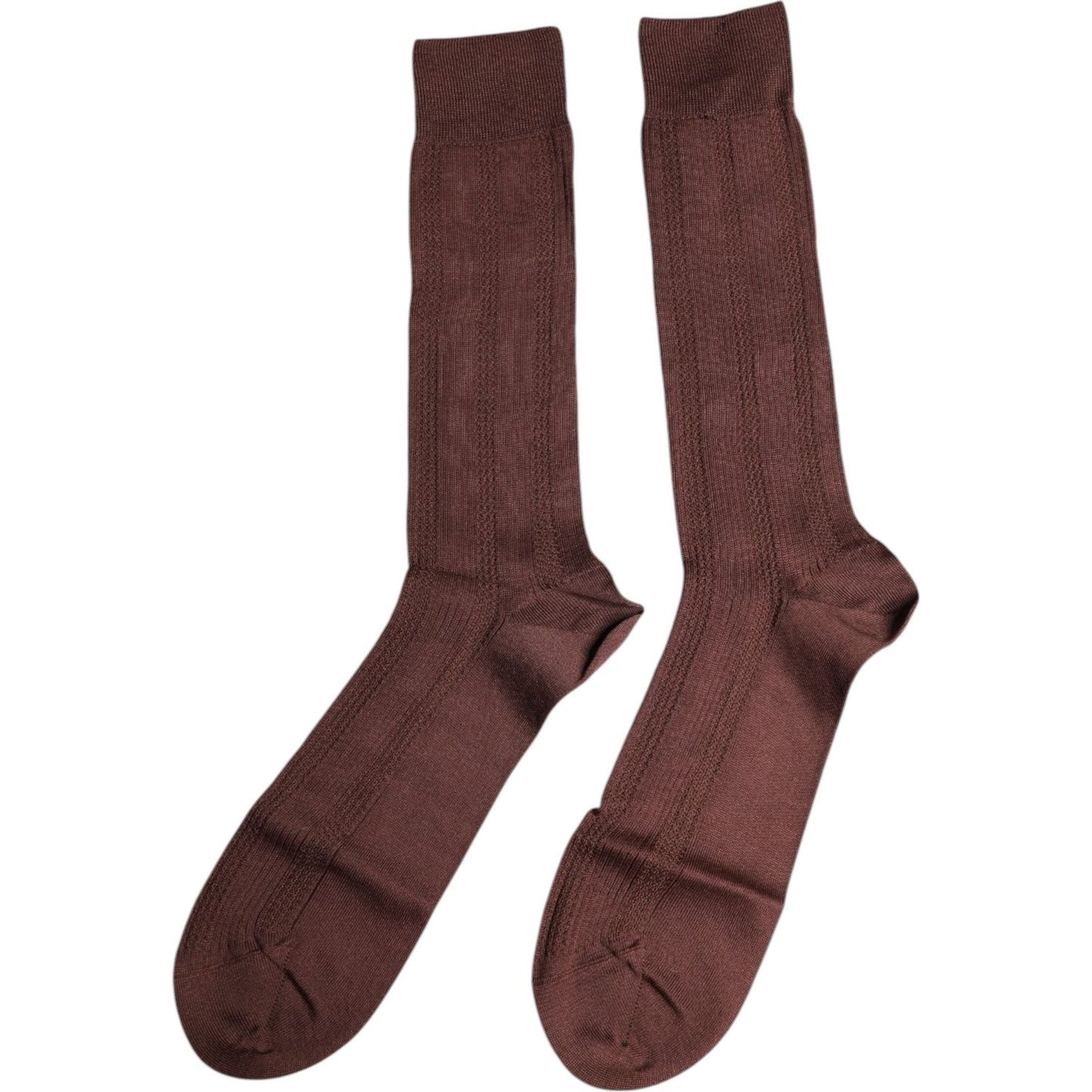 Dolce & Gabbana Brown Stretch Logo Print Mid Calf Socks Dolce & Gabbana Dark Olive Green