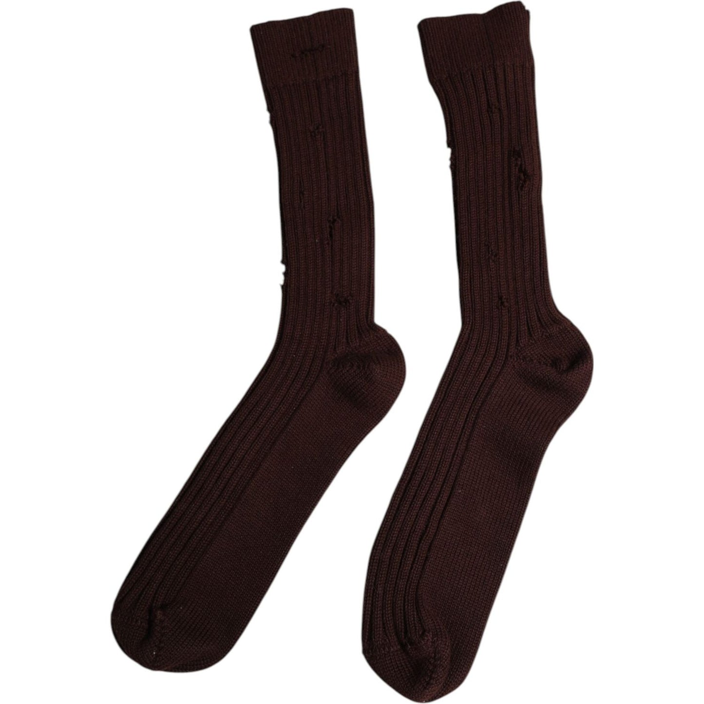 Dolce & Gabbana Brown Cotton Stretch Over The Calf Socks Dolce & Gabbana Black
