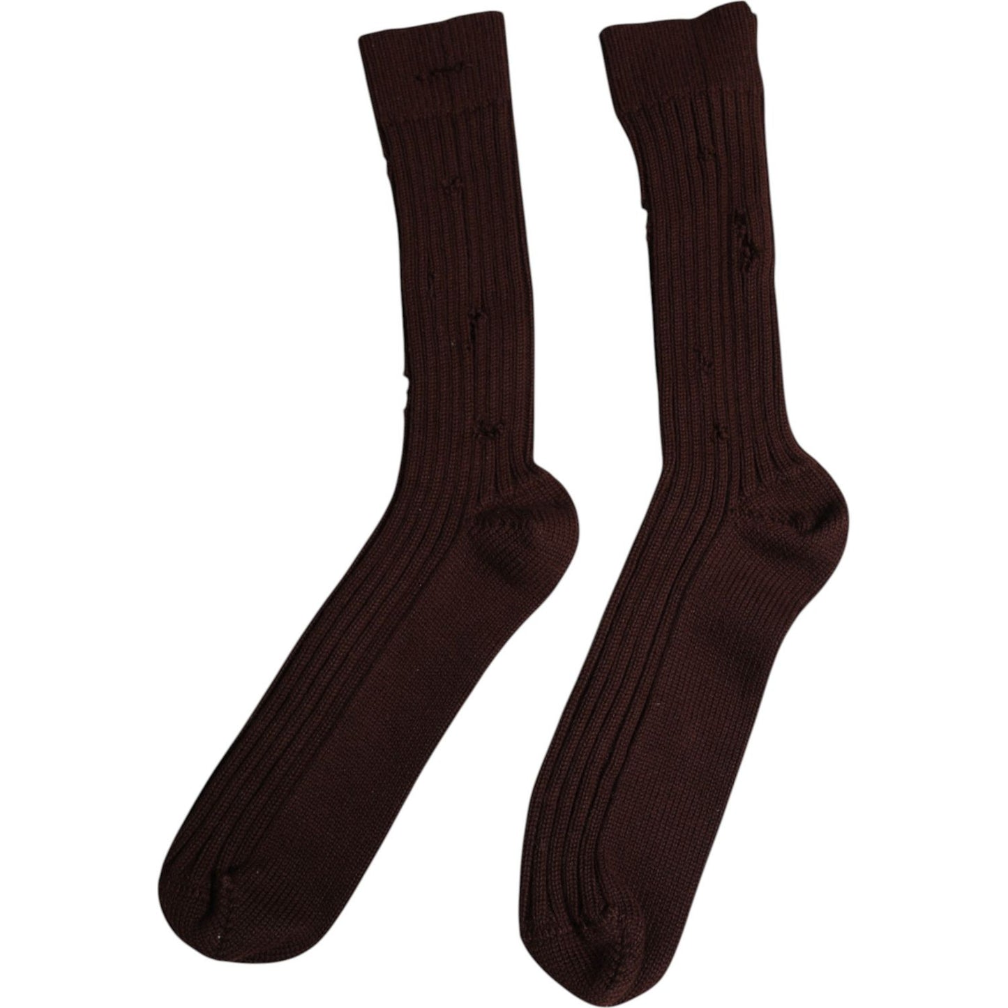 Dolce & Gabbana Brown Cotton Stretch Over The Calf Socks Dolce & Gabbana Black