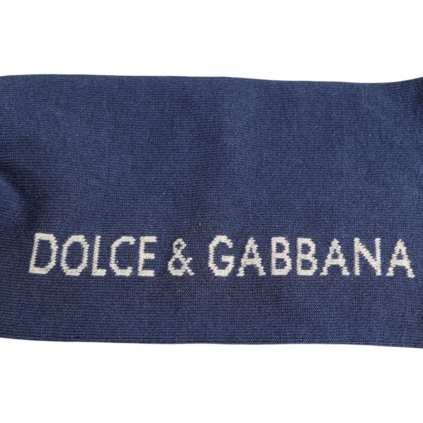 Dolce & Gabbana Blue Stretch DG Logo Print Mid Calf Socks Dolce & Gabbana Dark Slate Gray