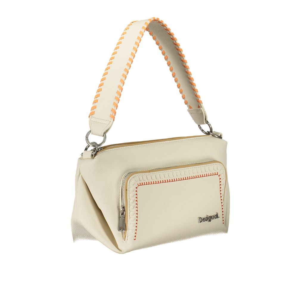 Desigual White Polyethylene Handbag Desigual Light Gray