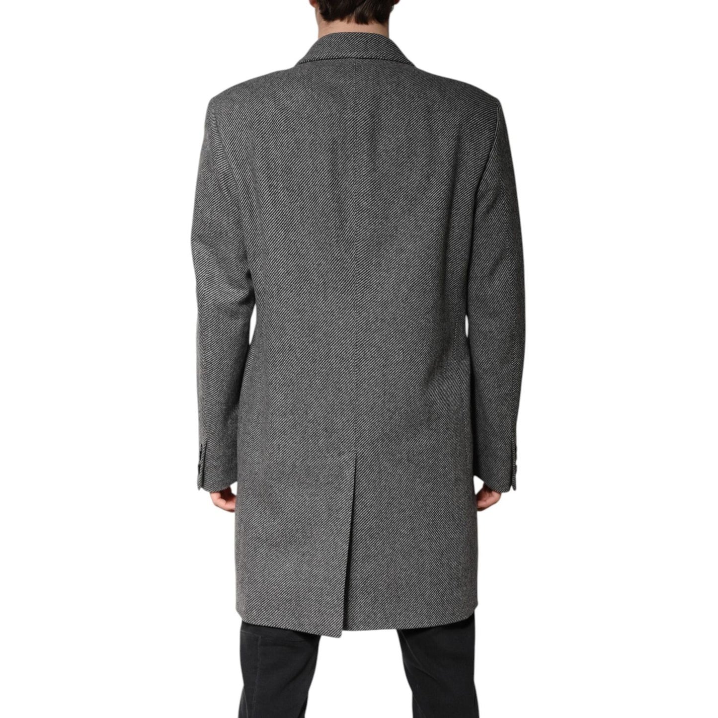 Dolce & Gabbana Gray Wool Single Breasted Trench Coat Jacket JKT4114-52