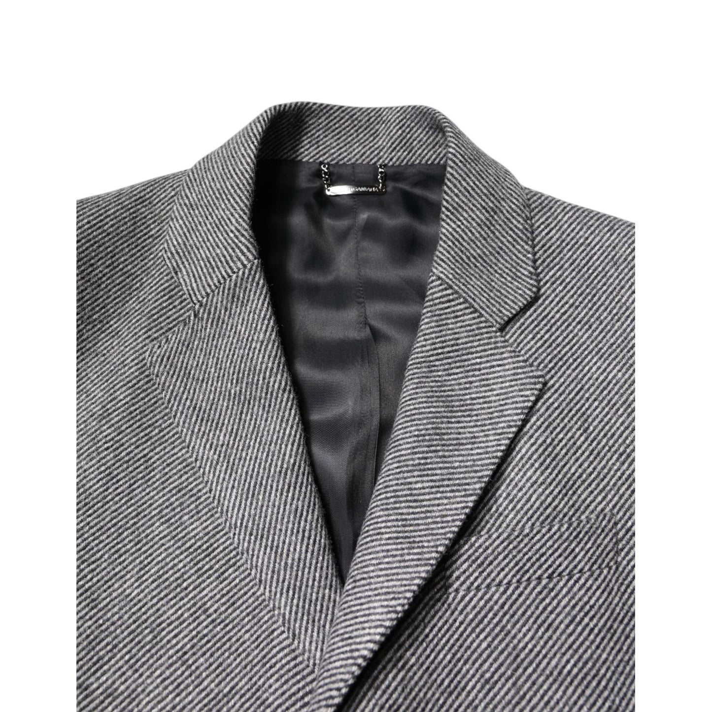 Dolce & Gabbana Gray Wool Single Breasted Trench Coat Jacket JKT4114-52