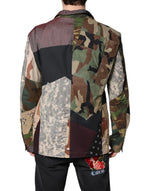 Dolce & Gabbana Multicolor Camouflage Patchwork Coat Blazer