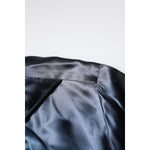 Dolce & Gabbana Blue Solid Silk Men Wrap Robe Coat Jacket JKT41348-46