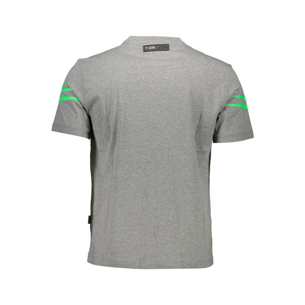 Plein Sport Gray Cotton Men T-Shirt Plein Sport Dark Gray