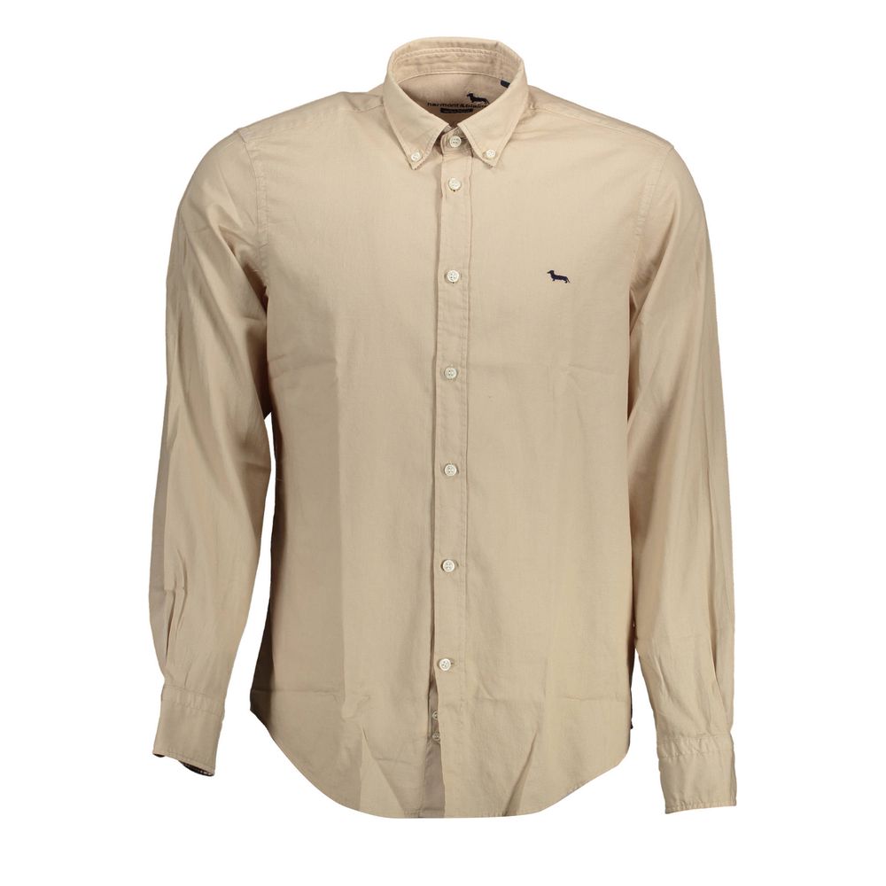 Harmont & Blaine Beige Cotton Men Shirt Harmont & Blaine Tan