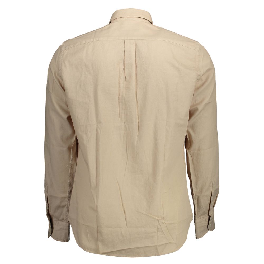 Harmont & Blaine Beige Cotton Men Shirt Harmont & Blaine Tan