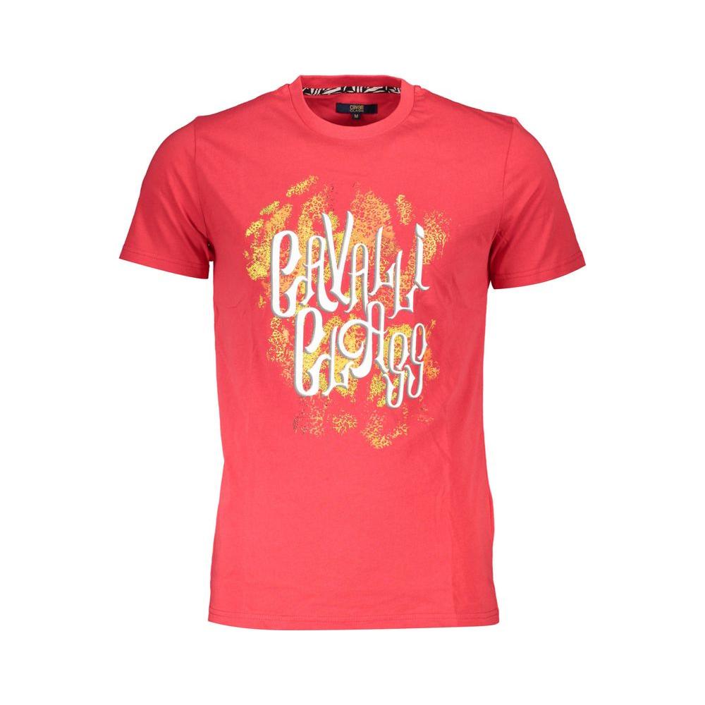 Cavalli Class Red Cotton T-Shirt Cavalli Class Tomato