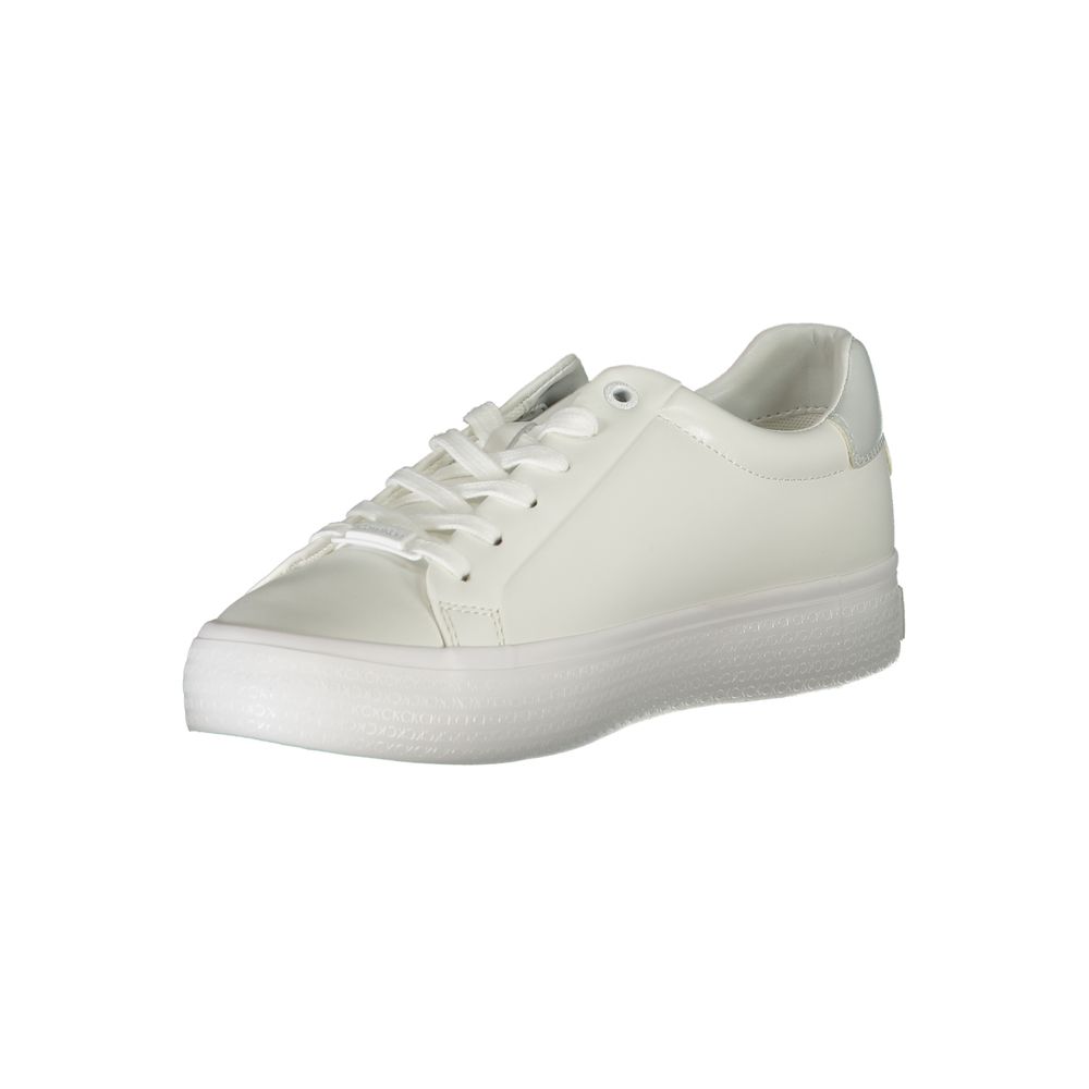 Calvin Klein Elegant White Sneakers with Contrast Detailing Calvin Klein Gray