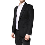 Dolce & Gabbana Black Cotton Single Breasted Men Coat Blazer JKT41380-46