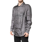 Dolce & Gabbana Gray Polka Dot Silk Long Sleeve Shirt TSH90179-42