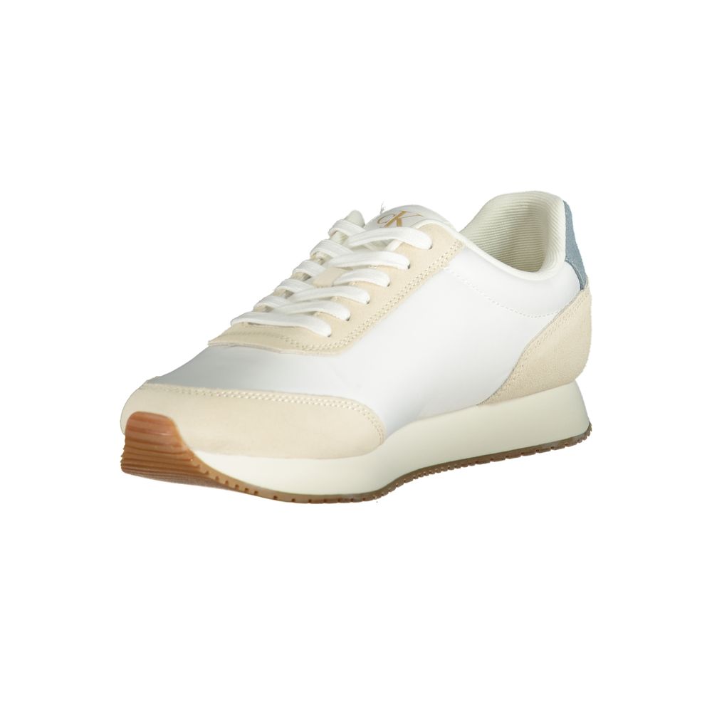 Calvin Klein White Polyester Men Sneaker Calvin Klein Light Gray