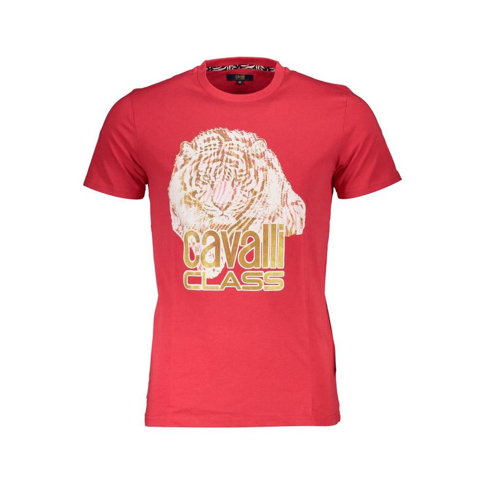 Cavalli Class Red Cotton T-Shirt Cavalli Class Maroon